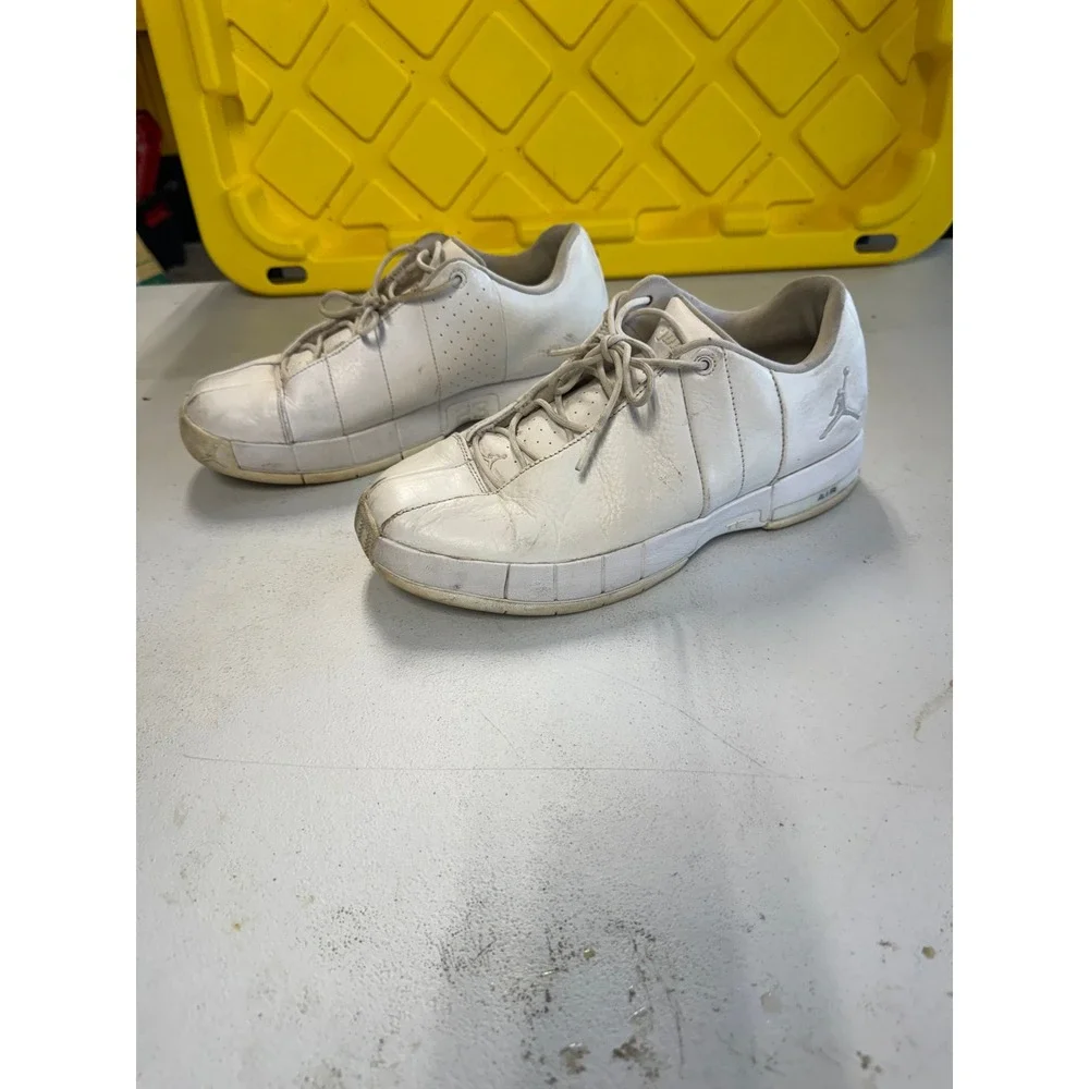 Air Jordan Team Elite Low White Leather Basketball Shoes‎ AO1696-111 Mens Size 9